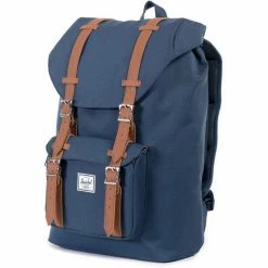 Herschel Little America Mid-Volume Backpack 17l navy/tan -Travelling Backpacks Shop herschel little america mid volume backpack navy tan 3